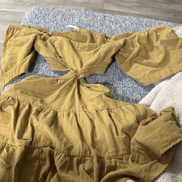 FREE PEOPLE Cross Of Sunlight Mini Dress - Tropical Nut color size XS - Picture 7 of 7